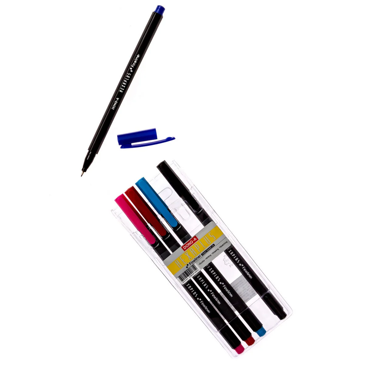 DONG-A Hexaplus Fineliner Pen, 0.4mm (5 Color Set) - Image 3